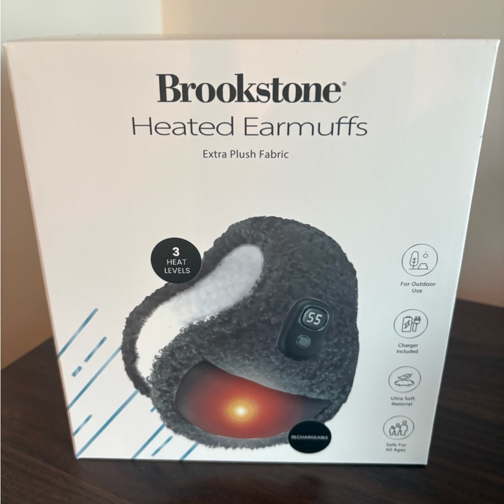 Brookstone Heated Earmuffs - Black and White